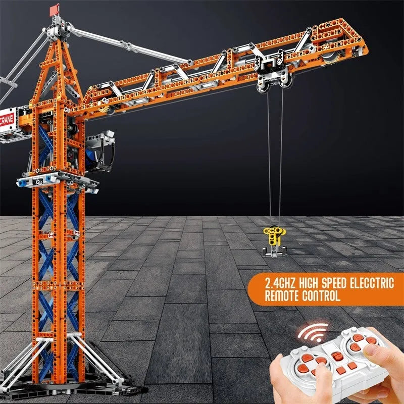 Reobrix Building Block Set: APP Motorized RC Tower Crane, Model RE22013