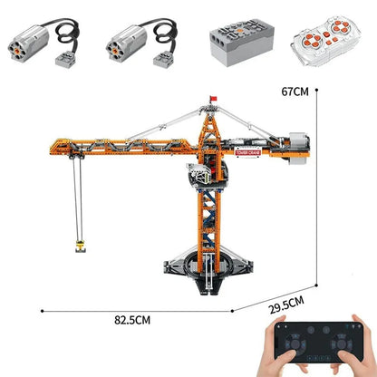 Reobrix Building Block Set: APP Motorized RC Tower Crane, Model RE22013