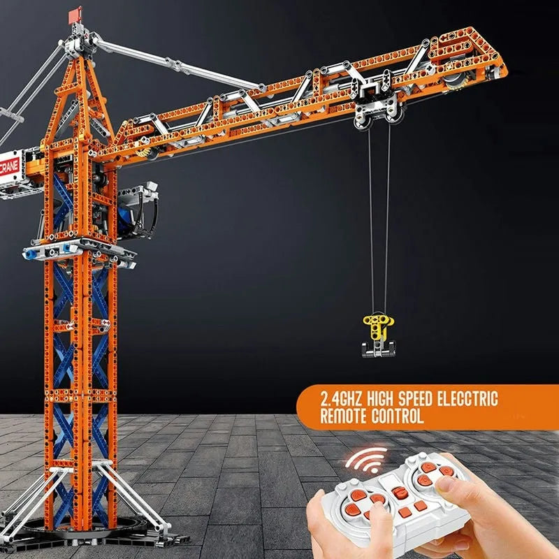 Reobrix Building Block Set: APP Motorized RC Tower Crane, Model RE22013
