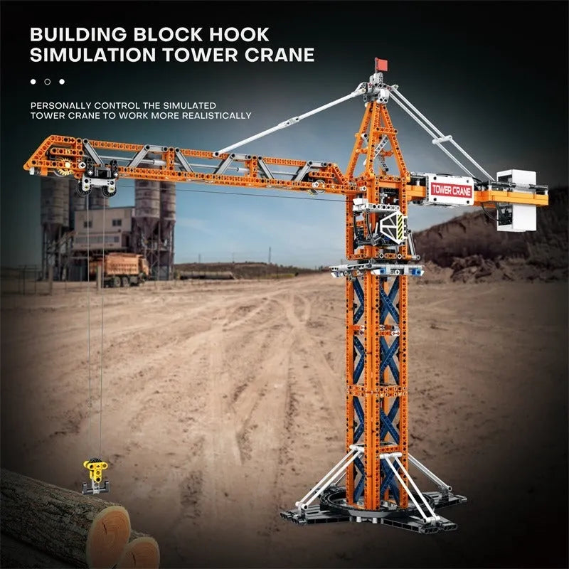 Reobrix Building Block Set: APP Motorized RC Tower Crane, Model RE22013
