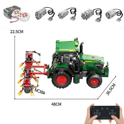Reobrix MOC Building Block Set: RC APP Motorized Agricultural Tractor, Model RE22015