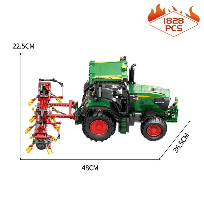 Reobrix MOC Building Block Set: RC APP Motorized Agricultural Tractor, Model RE22015
