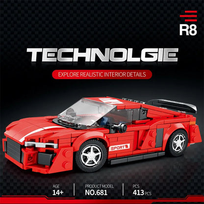Reobrix MOC Building Block Set: 681 Audi R8 Super Racing Car