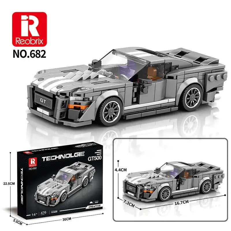 Reobrix MOC Building Block Set: 682 Shelby GT500 Super Racing Car
