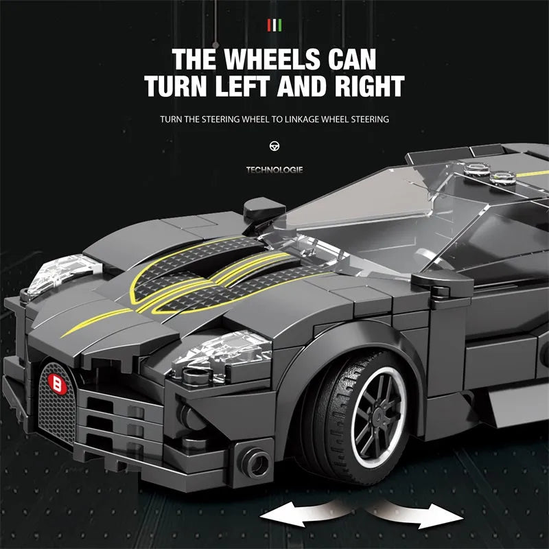 Reobrix MOC Building Block Set: 685 Bugatti La Voiture Noire Racing Car