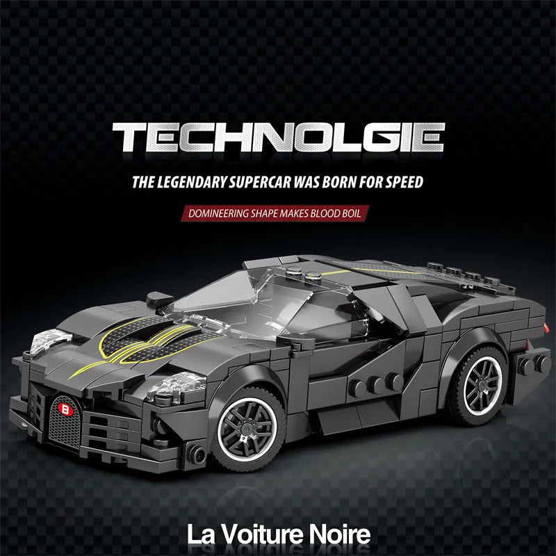 Reobrix MOC Building Block Set: 685 Bugatti La Voiture Noire Racing Car