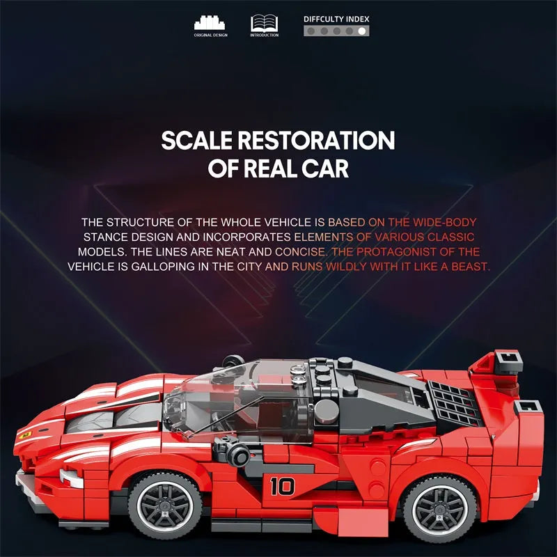 Reobrix MOC Building Block Set: 686 Ferrari FXX-K V2 Hyper Racing Car