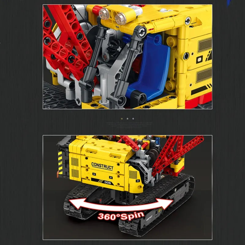 Reobrix MOC Building Block Set: APP RC Motorized Crawler Crane, Model RE22006