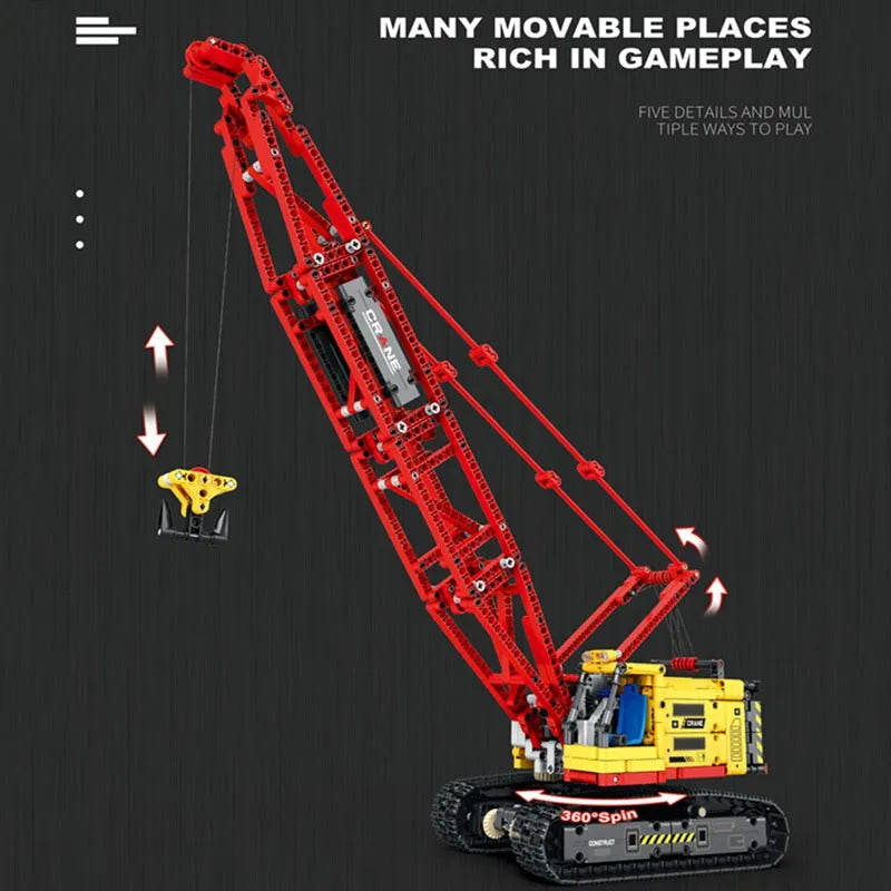Reobrix MOC Building Block Set: APP RC Motorized Crawler Crane, Model RE22006