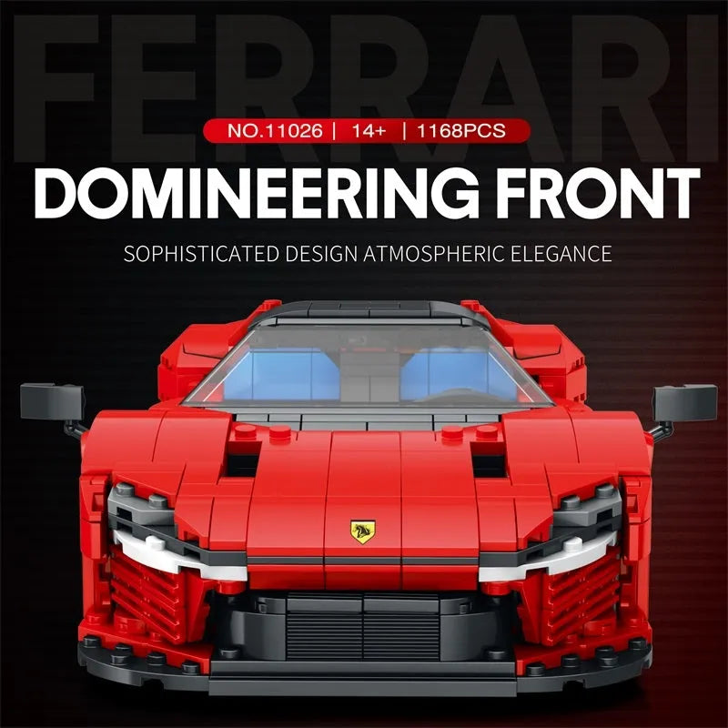 Reobrix MOC Building Block Set: Ferrari Daytona SP3 11026 Super Racing Car, Model RE11026