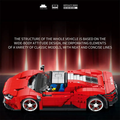 Reobrix MOC Building Block Set: Ferrari Daytona SP3 11026 Super Racing Car, Model RE11026