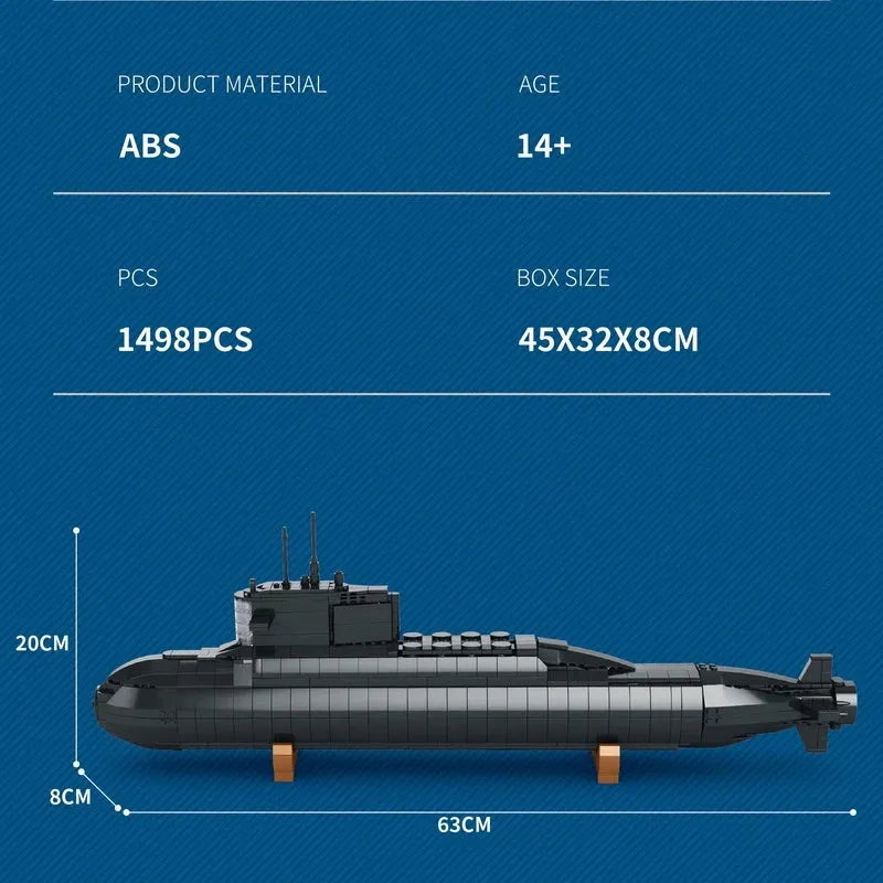Reobrix MOC Building Block Set: Strategic Nuclear Submarine Warship, Model RE800