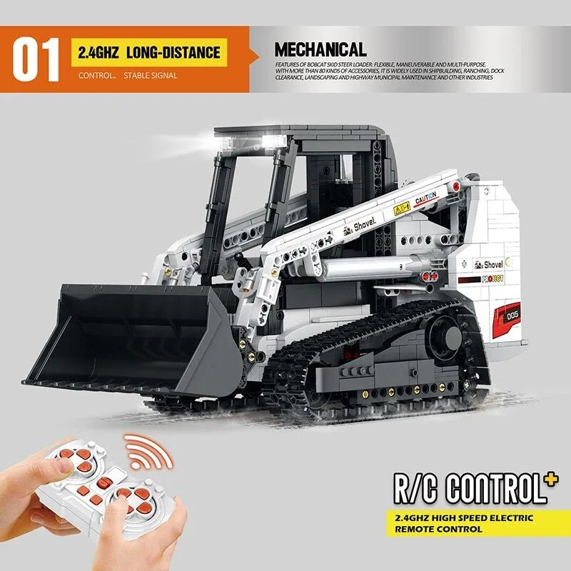 Reobrix MOC Building Block Set: RC Motorized Bobcat Loader, Model RE22004