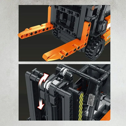 Reobrix MOC Building Block Set: RC Motorized Forklift Truck 22002, Model RE22002
