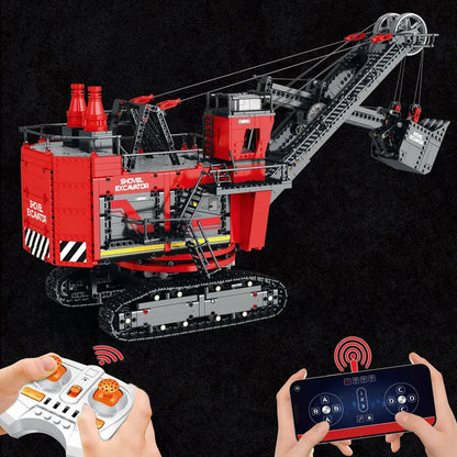 Reobrix MOC Motorized Building Block Set: 22014 RC APP Power Shovel Truck, Model RE22014