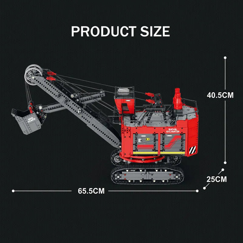 Reobrix MOC Motorized Building Block Set: 22014 RC APP Power Shovel Truck, Model RE22014