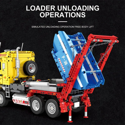 Reobrix MOC Motorized Building Block Set: 22016 RC APP Skip Loading Truck, Model RE22016