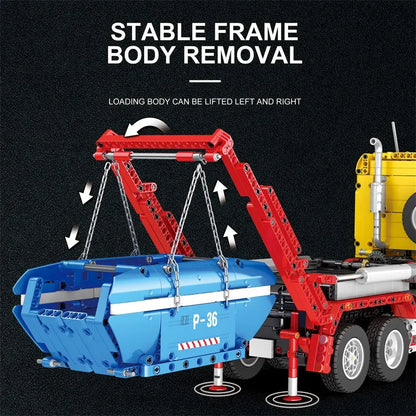 Reobrix MOC Motorized Building Block Set: 22016 RC APP Skip Loading Truck, Model RE22016