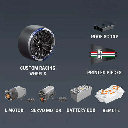 Trilumity Motorized Building Block Set: 1:8 The Ultimate LMDh Hybrid Prototype | 2024 Endurance (3771-Piece)