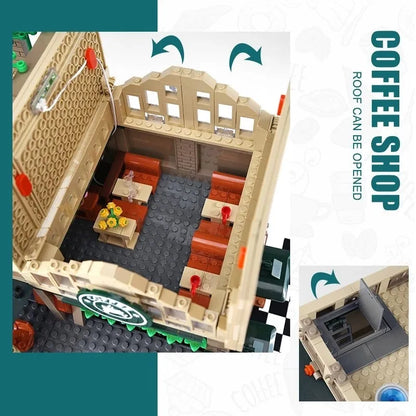 Sembo MOC Building Block Set: Luxury Coffee Shop, Model 601093