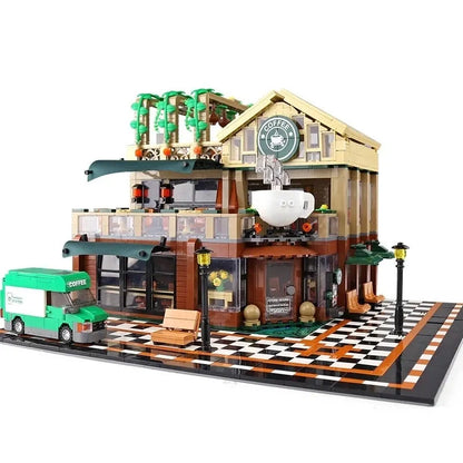 Sembo MOC Building Block Set: Luxury Coffee Shop, Model 601093