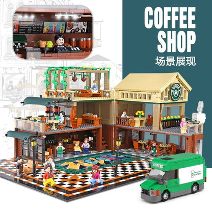 Sembo MOC Building Block Set: Luxury Coffee Shop, Model 601093
