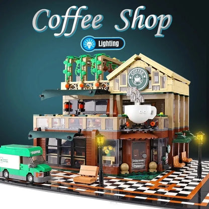 Sembo MOC Building Block Set: Luxury Coffee Shop, Model 601093