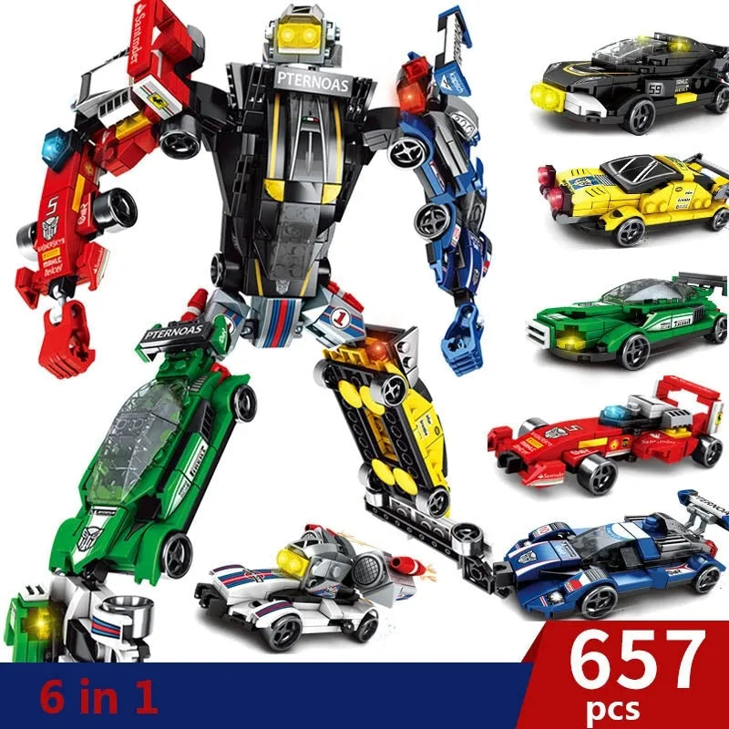 Sembo Building Block Set: Mechanical Transformation Robot Racing Car, Model 103087