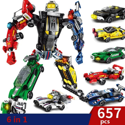 Sembo Building Block Set: Mechanical Transformation Robot Racing Car, Model 103087