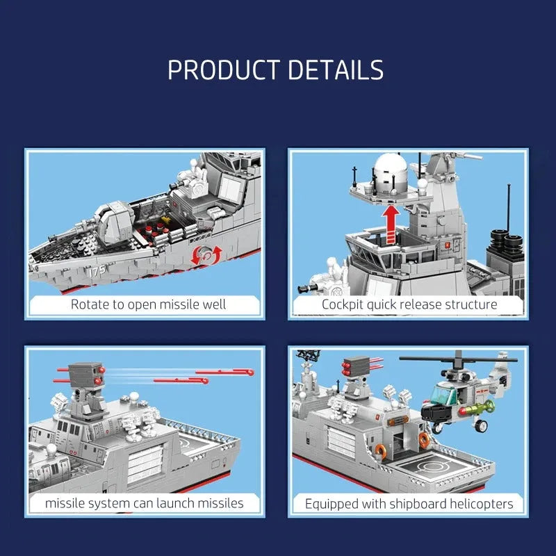 Sembo Building Block Set: 052D Missile Destroyer Warship Cruiser, Model 202058