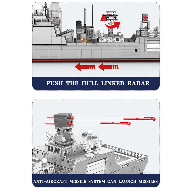 Sembo Building Block Set: 052D Missile Destroyer Warship Cruiser, Model 202058