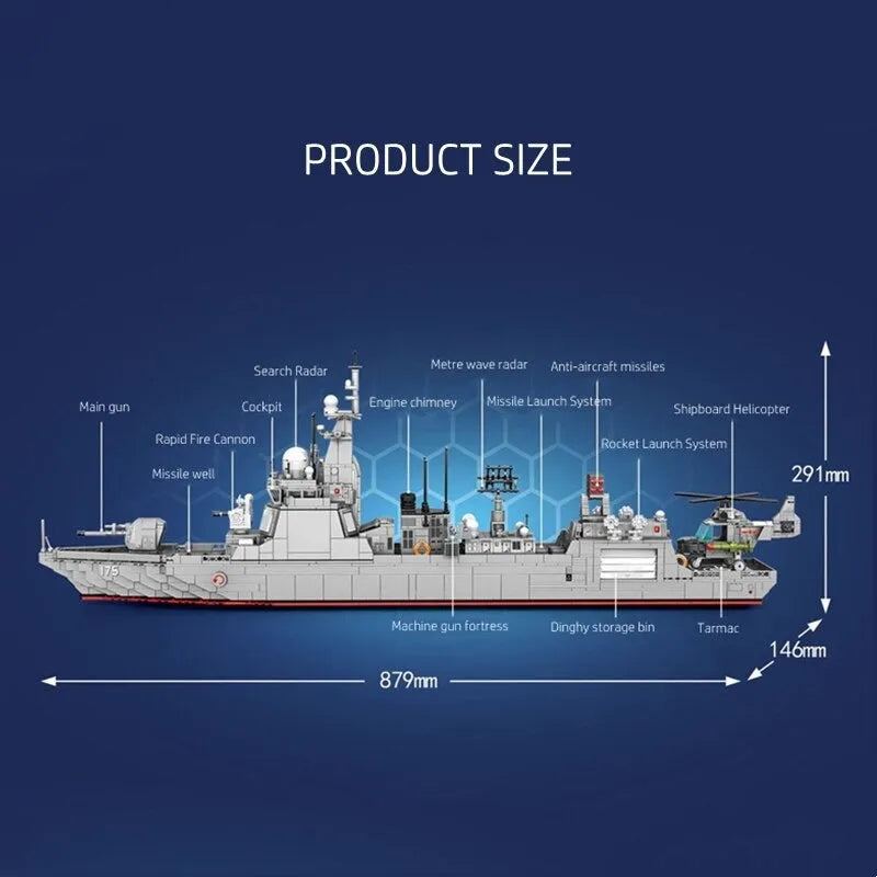 Sembo Building Block Set: 052D Missile Destroyer Warship Cruiser, Model 202058