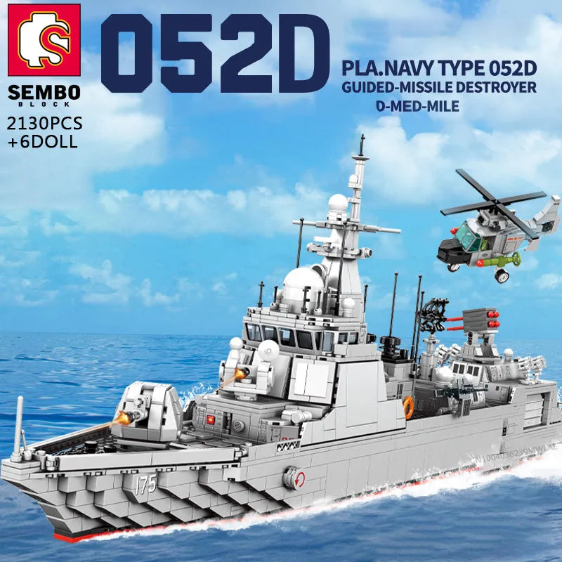 Sembo Building Block Set: 052D Missile Destroyer Warship Cruiser, Model 202058