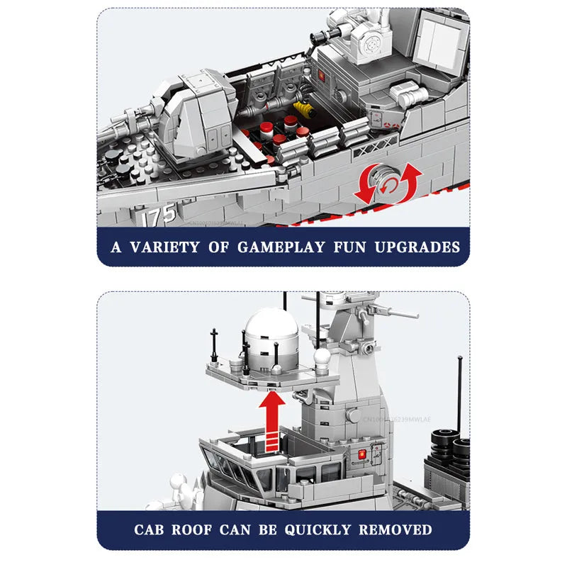 Sembo Building Block Set: 052D Missile Destroyer Warship Cruiser, Model 202058
