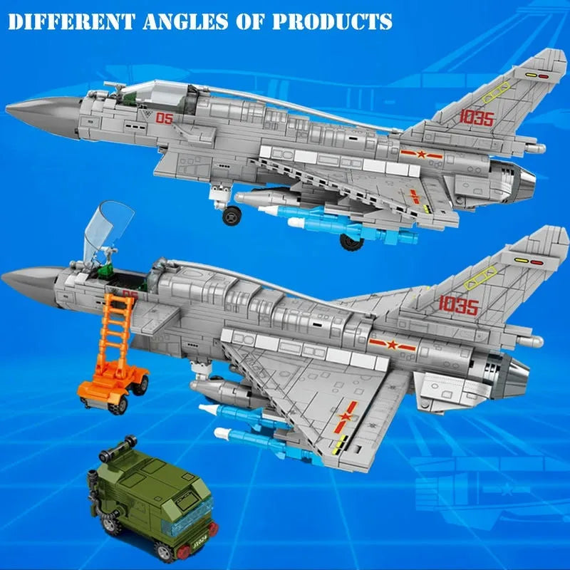 Sembo MOC Building Block Set: Aircraft MOC J-10B Fighter Jet, Model 202126