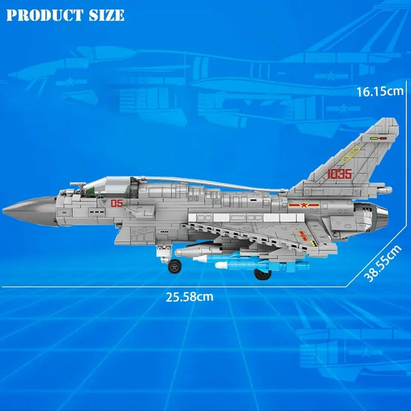 Sembo MOC Building Block Set: Aircraft MOC J-10B Fighter Jet, Model 202126