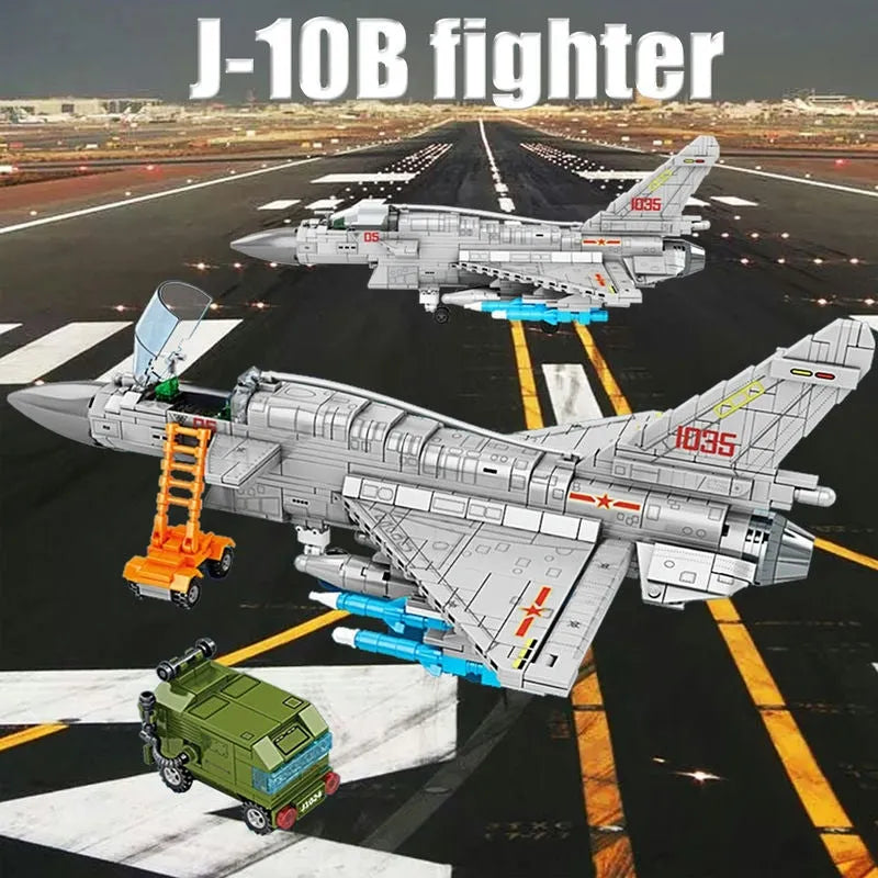 Sembo MOC Building Block Set: Aircraft MOC J-10B Fighter Jet, Model 202126