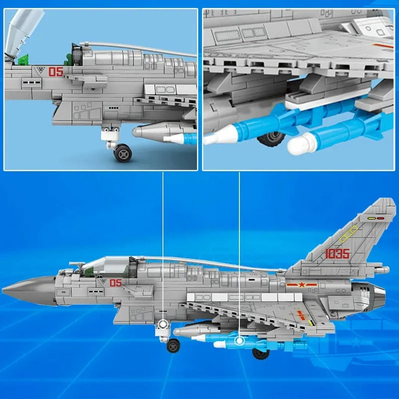 Sembo MOC Building Block Set: Aircraft MOC J-10B Fighter Jet, Model 202126