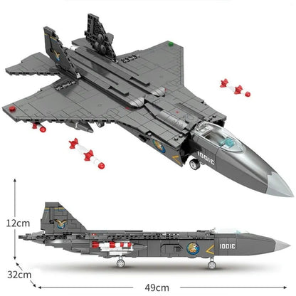 Sembo MOC Building Block Set: FC-31 Fighter Aircraft Jet, Model 202150