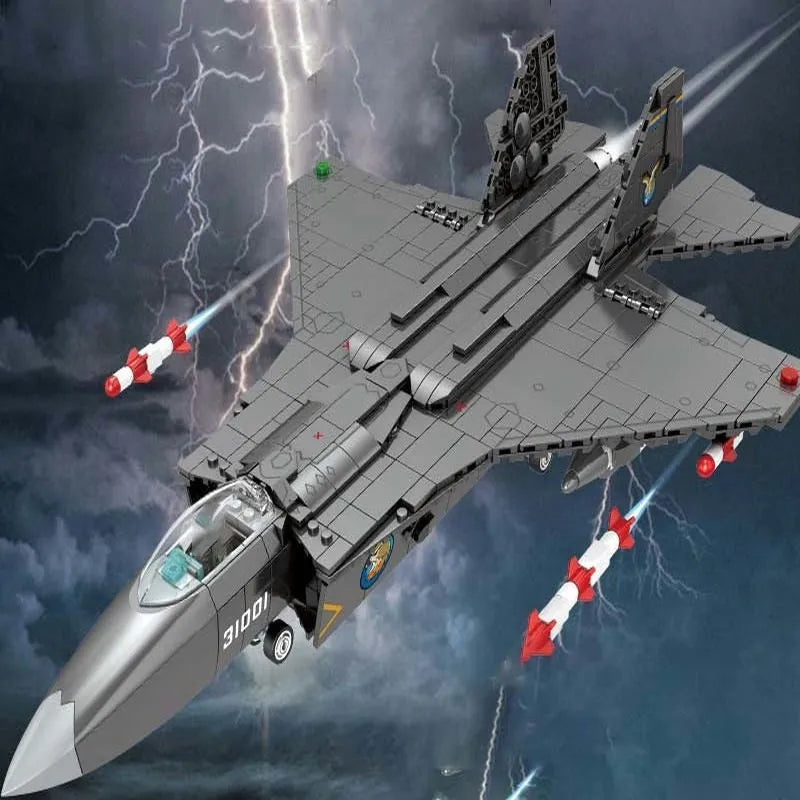 Sembo MOC Building Block Set: FC-31 Fighter Aircraft Jet, Model 202150