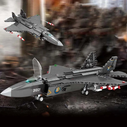 Sembo MOC Building Block Set: FC-31 Fighter Aircraft Jet, Model 202150