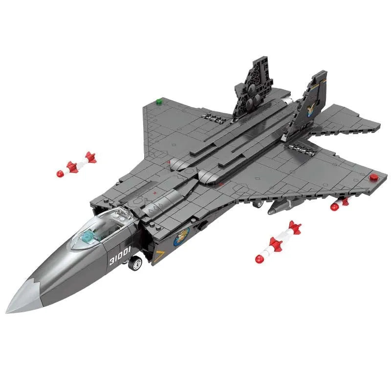 Sembo MOC Building Block Set: FC-31 Fighter Aircraft Jet, Model 202150