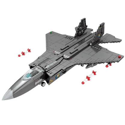 Sembo MOC Building Block Set: FC-31 Fighter Aircraft Jet, Model 202150