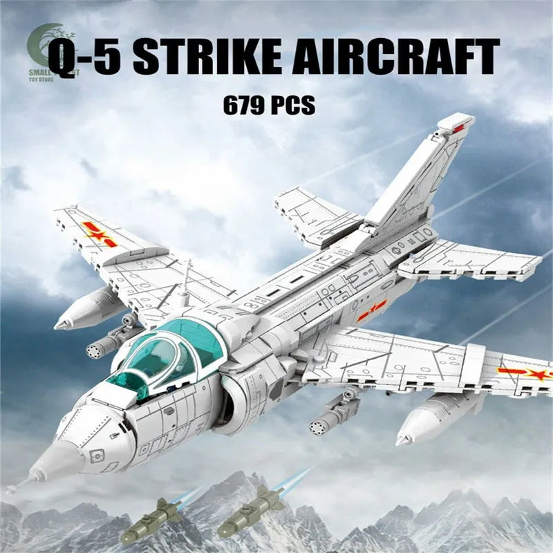 Sembo MOC Building Block Set: Q-5 Striker Aircraft Jet, Model 202157