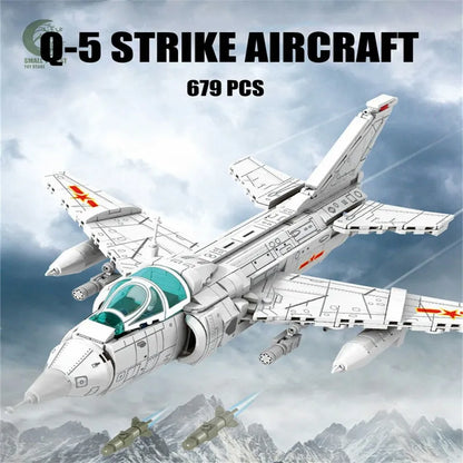 Sembo MOC Building Block Set: Q-5 Striker Aircraft Jet, Model 202157