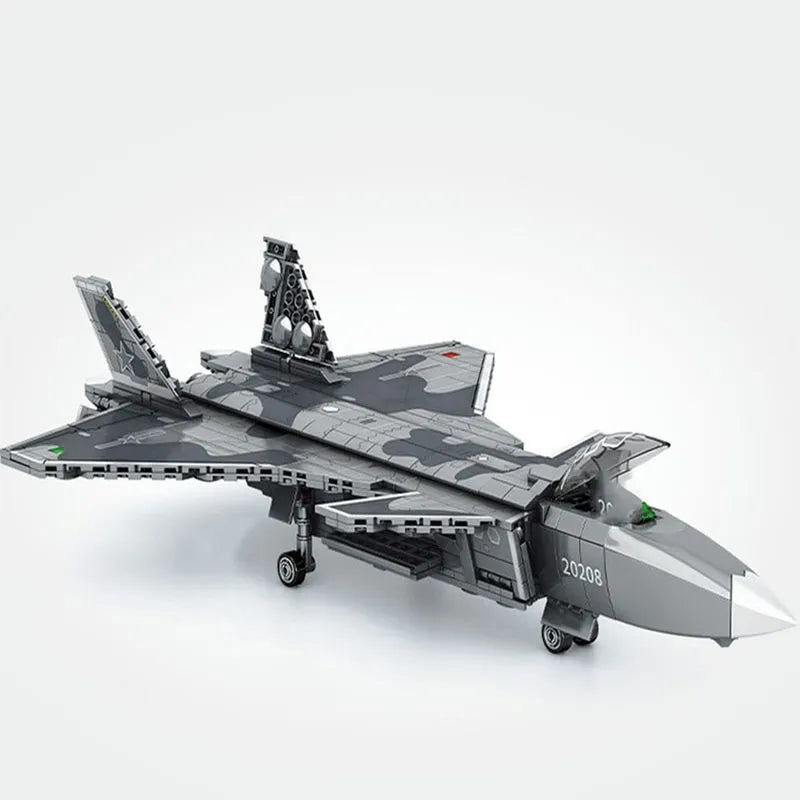 Sembo MOC Building Block Set: Stealth Aircraft J-20 Fighter Jet, Model 202128