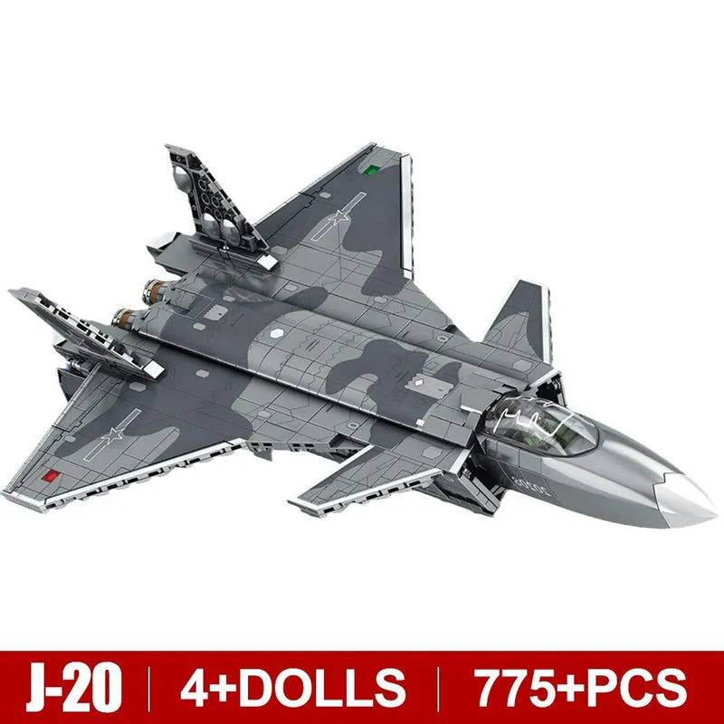 Sembo MOC Building Block Set: Stealth Aircraft J-20 Fighter Jet, Model 202128