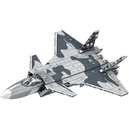 Sembo MOC Building Block Set: Stealth Aircraft J-20 Fighter Jet, Model 202128