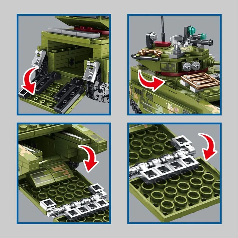Sembo MOC Building Block Set: WW2 Amphibious Assault Vehicle, Model 105564