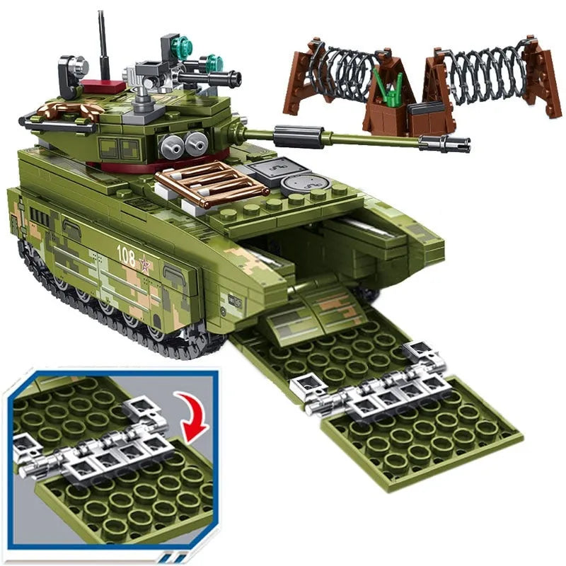 Sembo MOC Building Block Set: WW2 Amphibious Assault Vehicle, Model 105564